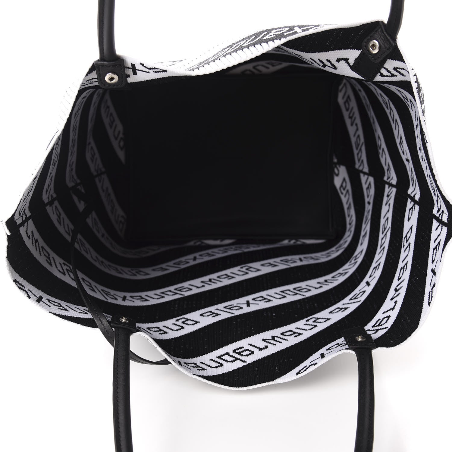 Alexander Wang Knit Jacquard Diagonal Logo Roxy Tote White Black 7 of 12