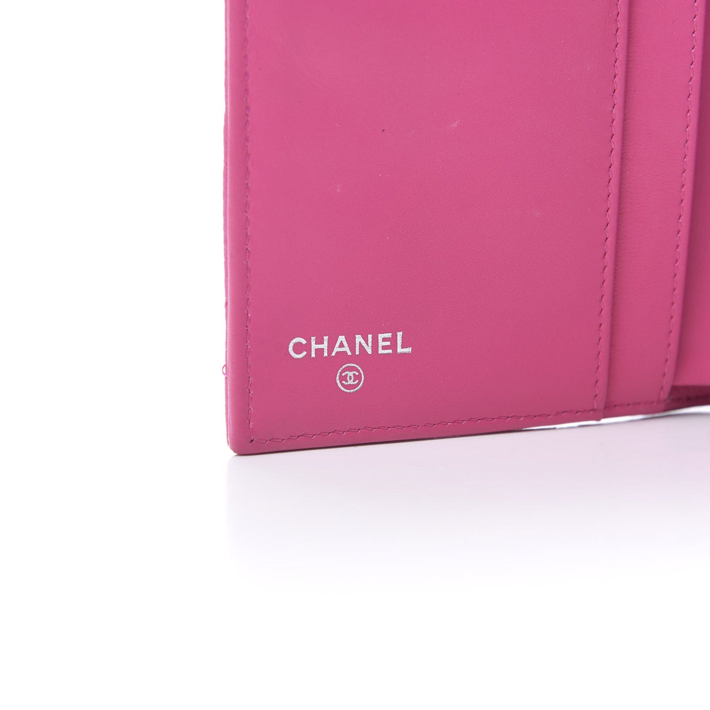 Iridescent Caviar Quilted Large Flap Wallet Pink