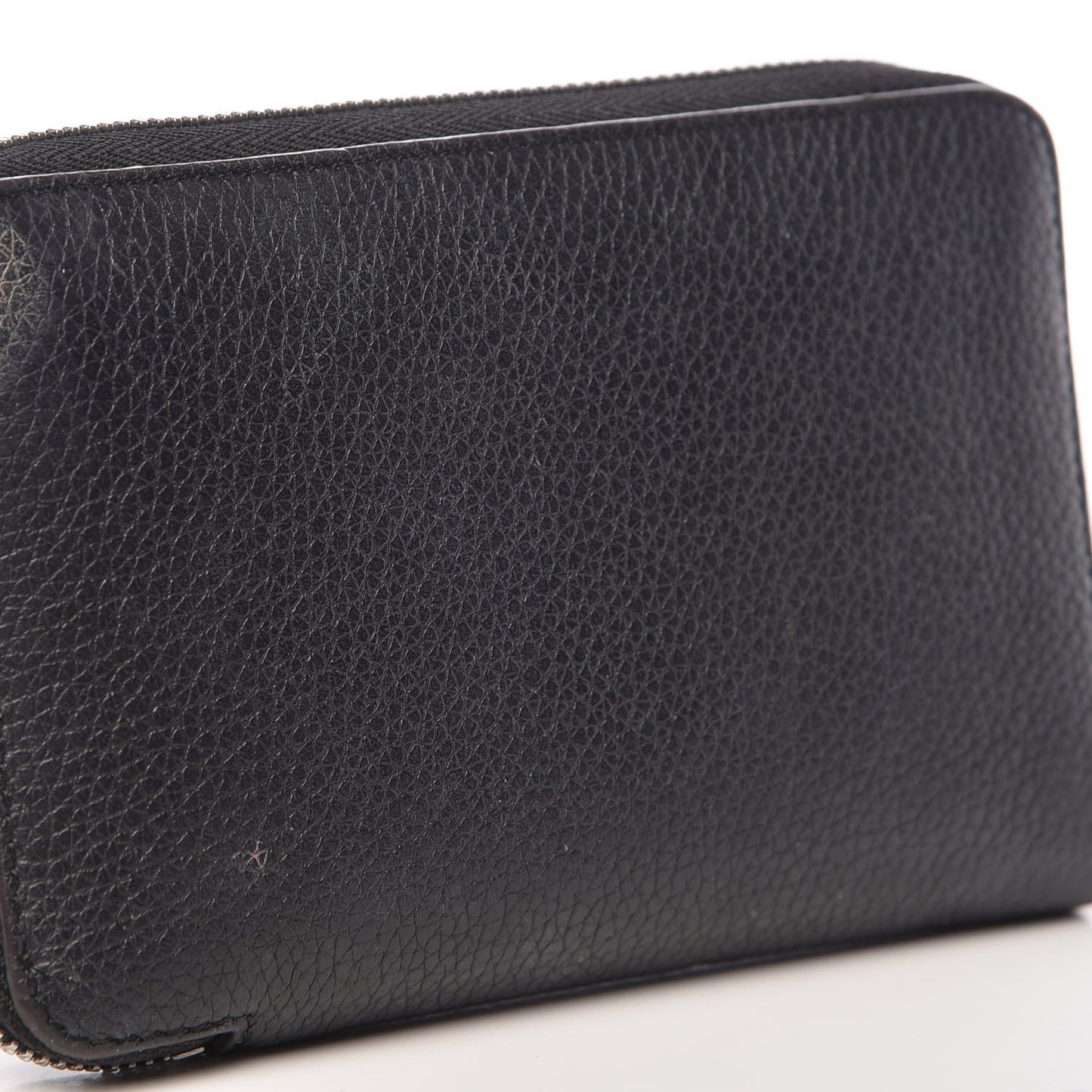 Drummed Calfskin Zip Around Multifunction Wallet Black Citron