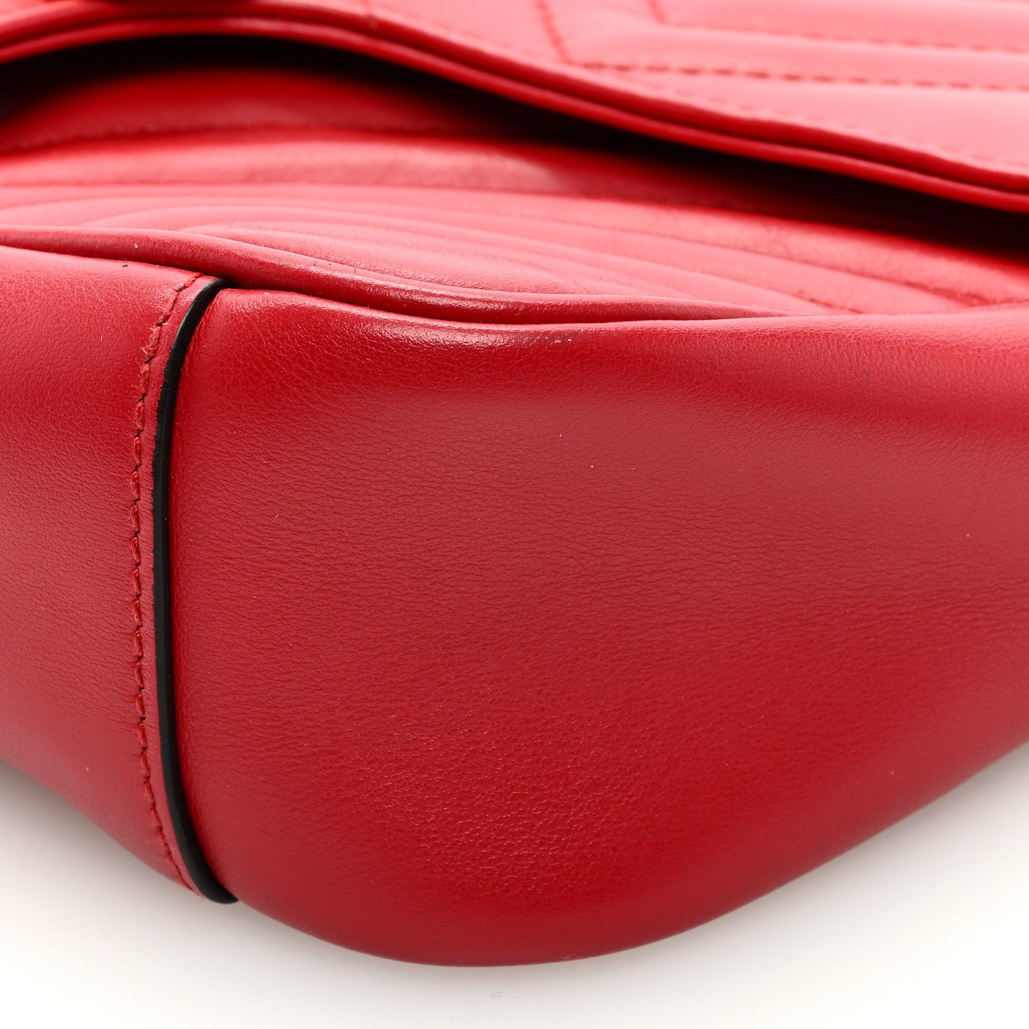 Gucci Calfskin Matelasse Small GG Marmont Shoulder Bag Hibiscus Red 9 of 9
