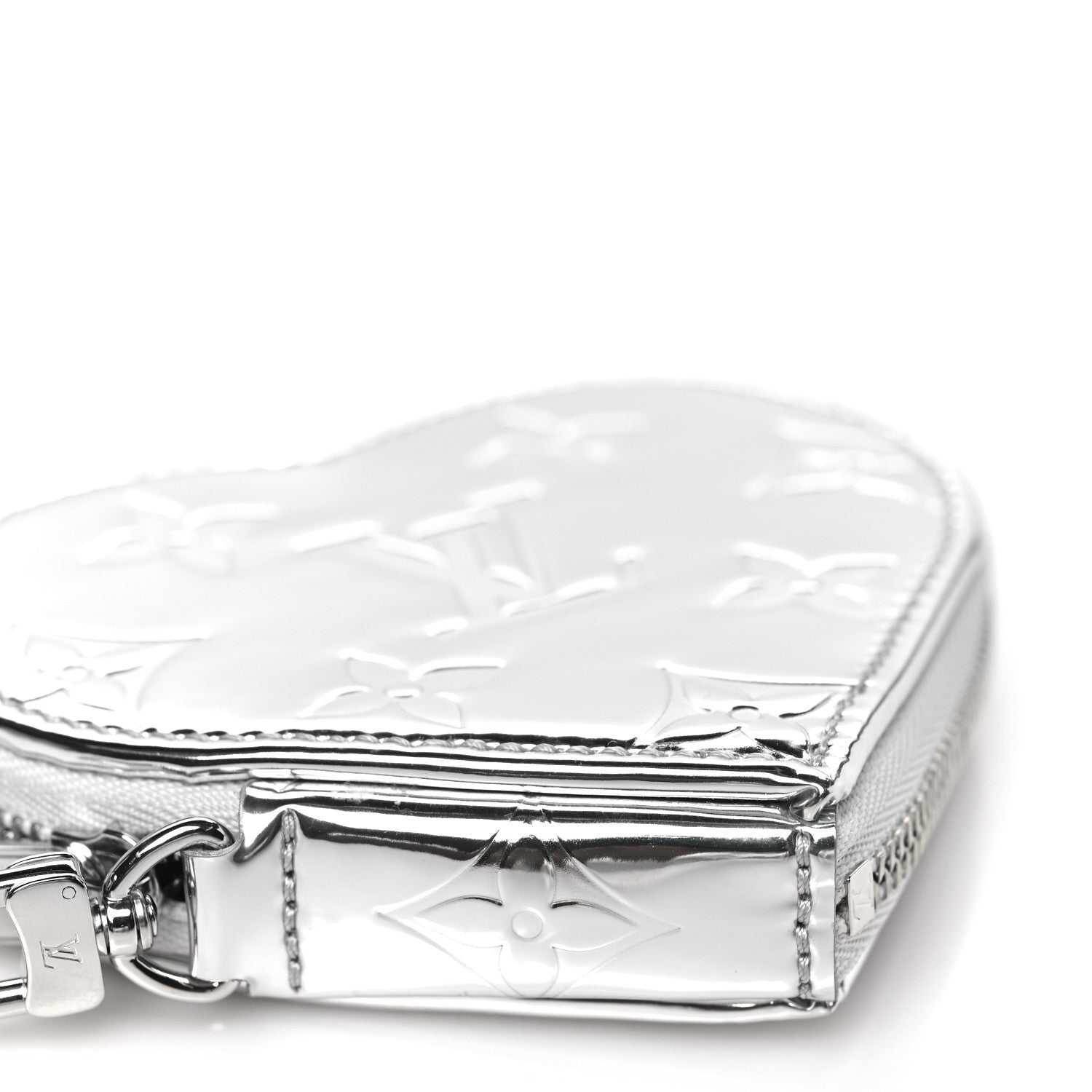 Louis Vuitton Monogram Mirror Heart Coin Purse Silver 8 of 10