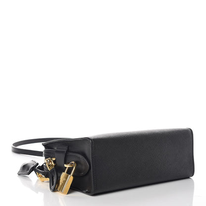Prada Saffiano City Calfskin Esplanade Crossbody Bag Black 4 of 9