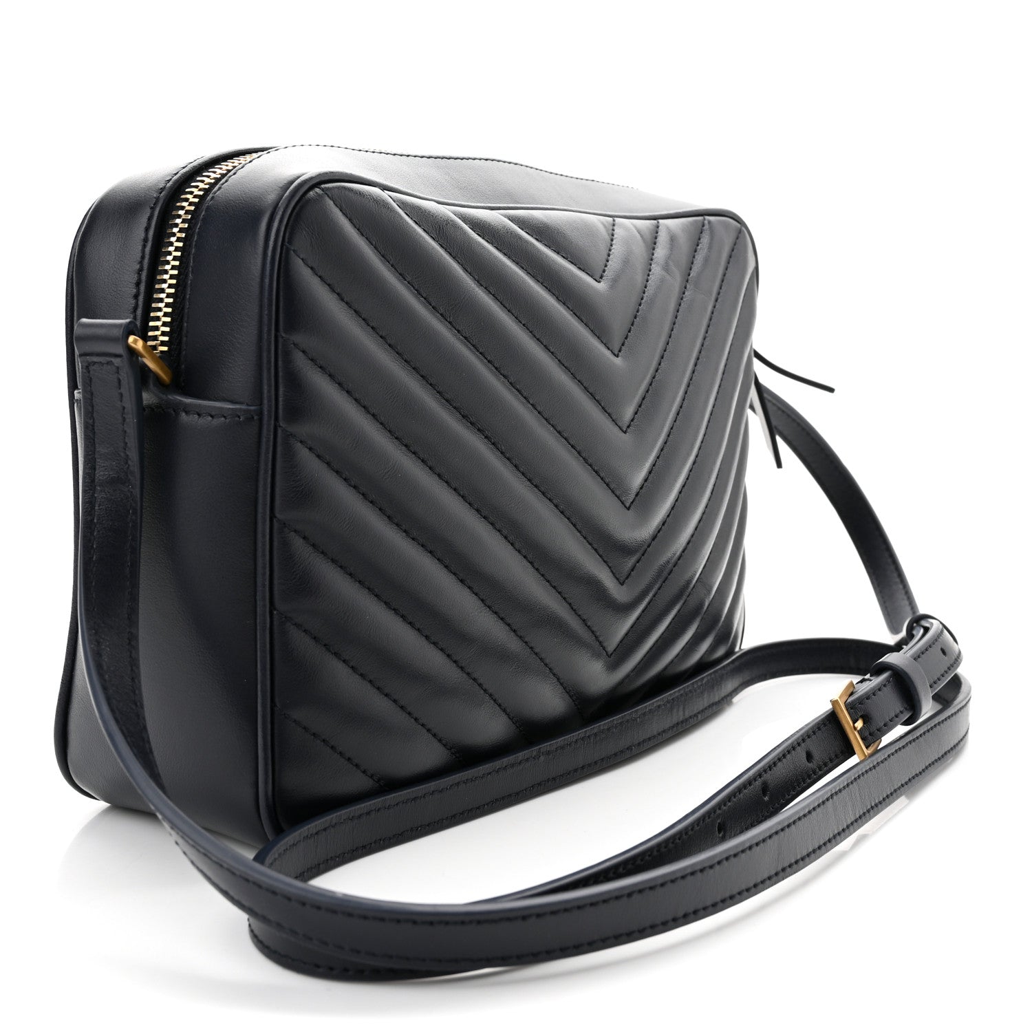 Saint Laurent Calfskin Matelasse Monogram Lou Camera Bag Navy 3 of 10