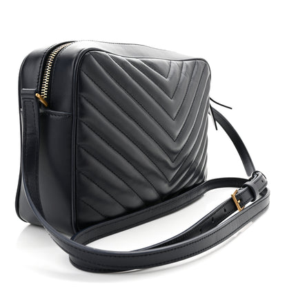 Saint Laurent Calfskin Matelasse Monogram Lou Camera Bag Navy 3 of 10