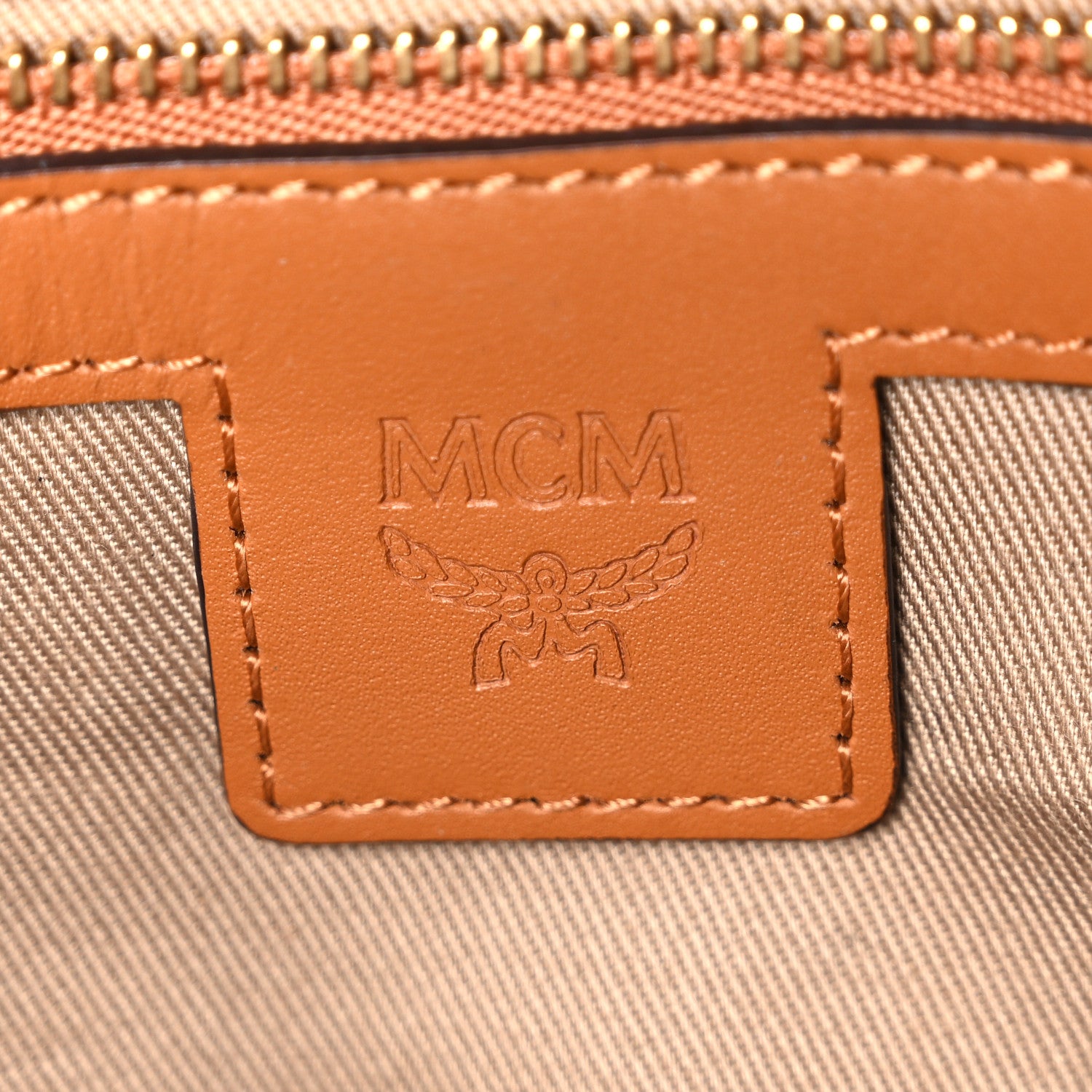 MCM Visetos Original Medium Pouch Cognac 6 of 11
