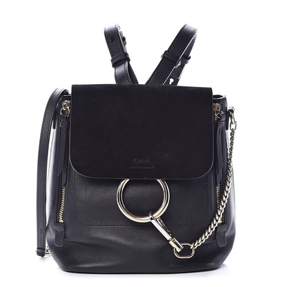 Chloe Suede Calfskin Small Faye Backpack Black 1 of 11