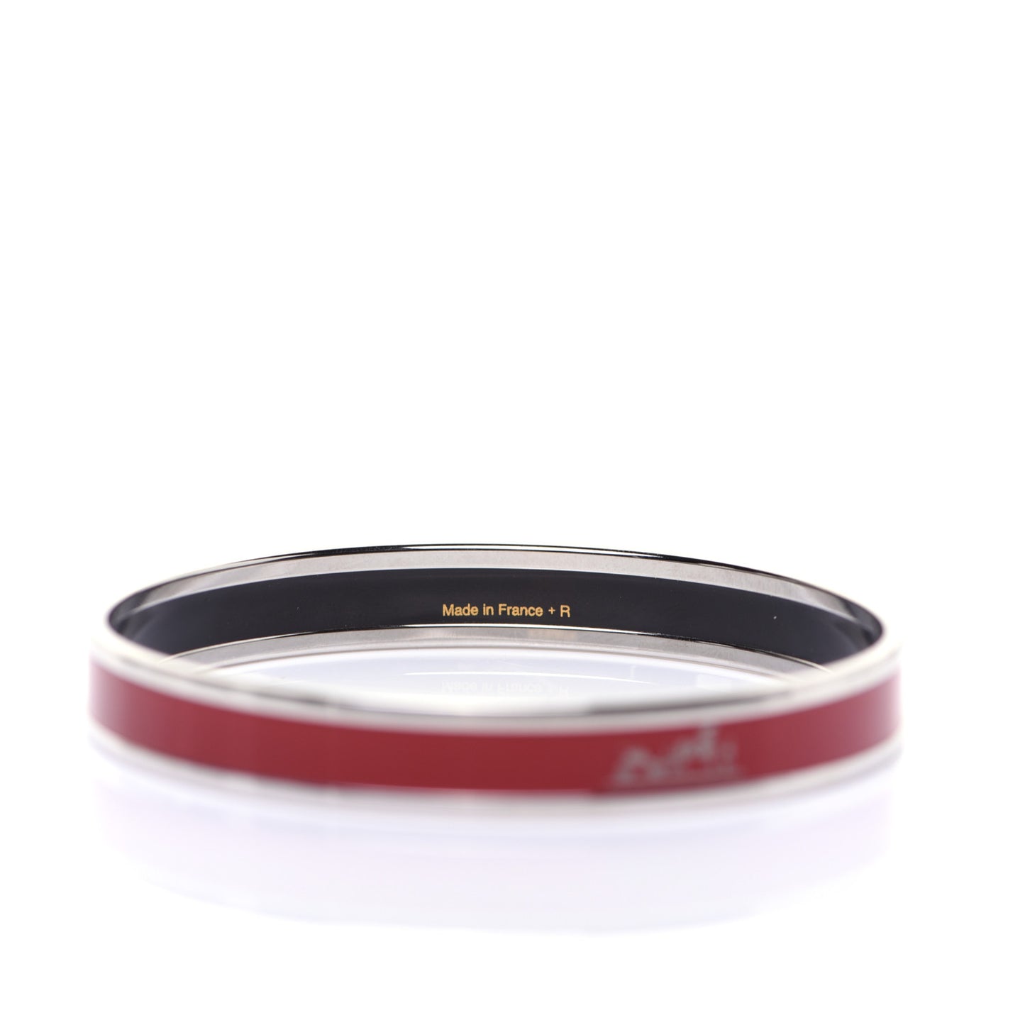 Enamel Printed Narrow Caleche Bracelet 65 Rouge H