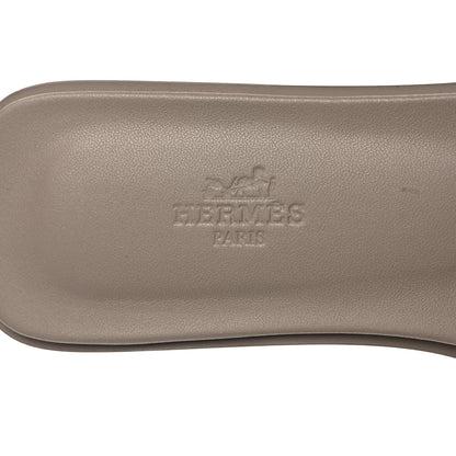 Hermes Box Calfskin Oran Sandals 39 Beige Mastic 7 of 9