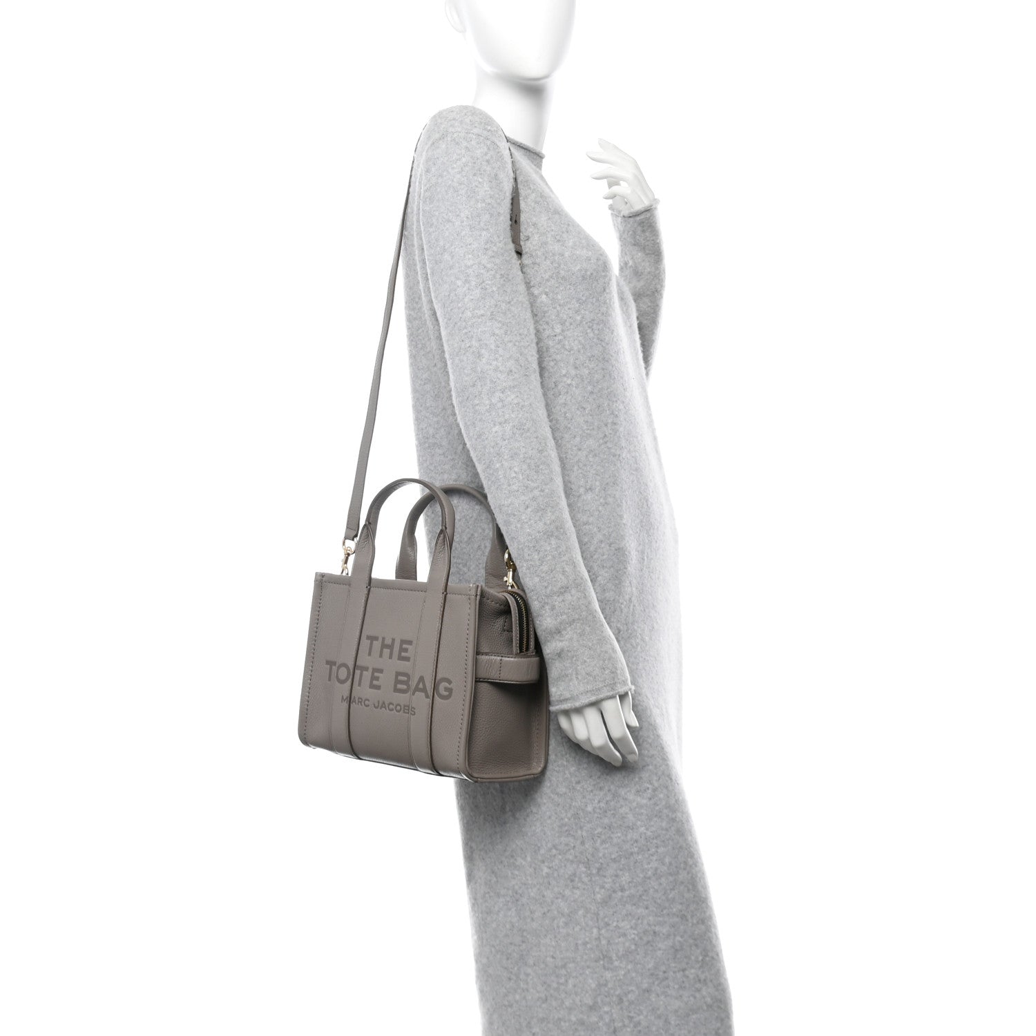 Marc Jacobs Grained Calfskin Small The Tote Bag Cement 2 of 10