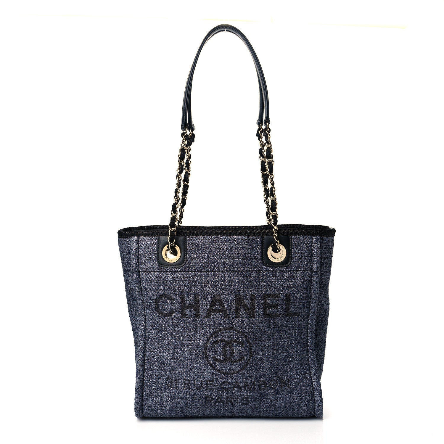 Chanel Lurex Boucle Mini Deauville Tote Black 1 of 9