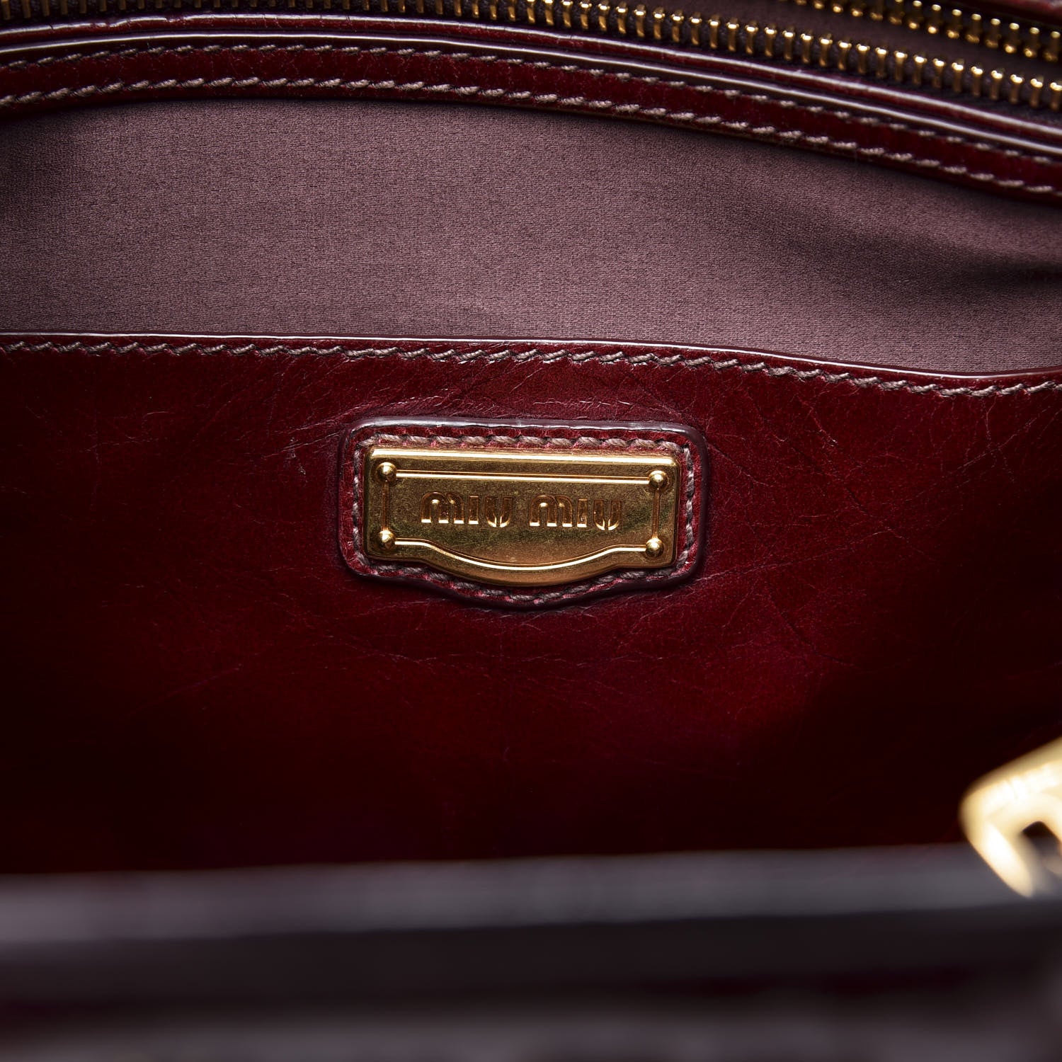 Miu Miu Vitello Shine Tote Amaranto 7 of 8