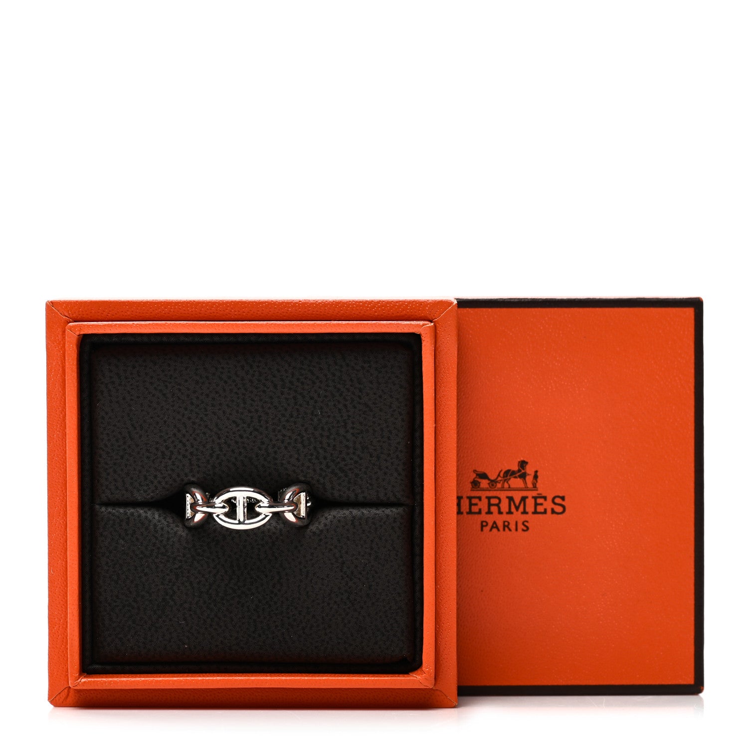 Hermes Sterling Silver PM Chaine d'Ancre Enchainee Band Ring 51 5.75 9 of 9