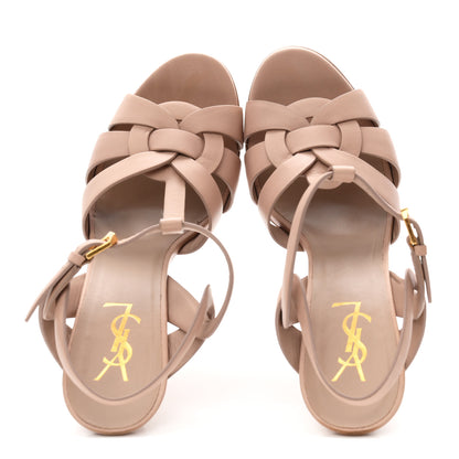 Saint Laurent Calfskin Tribute 105 Platform Sandals 38.5 Nude 2 of 11