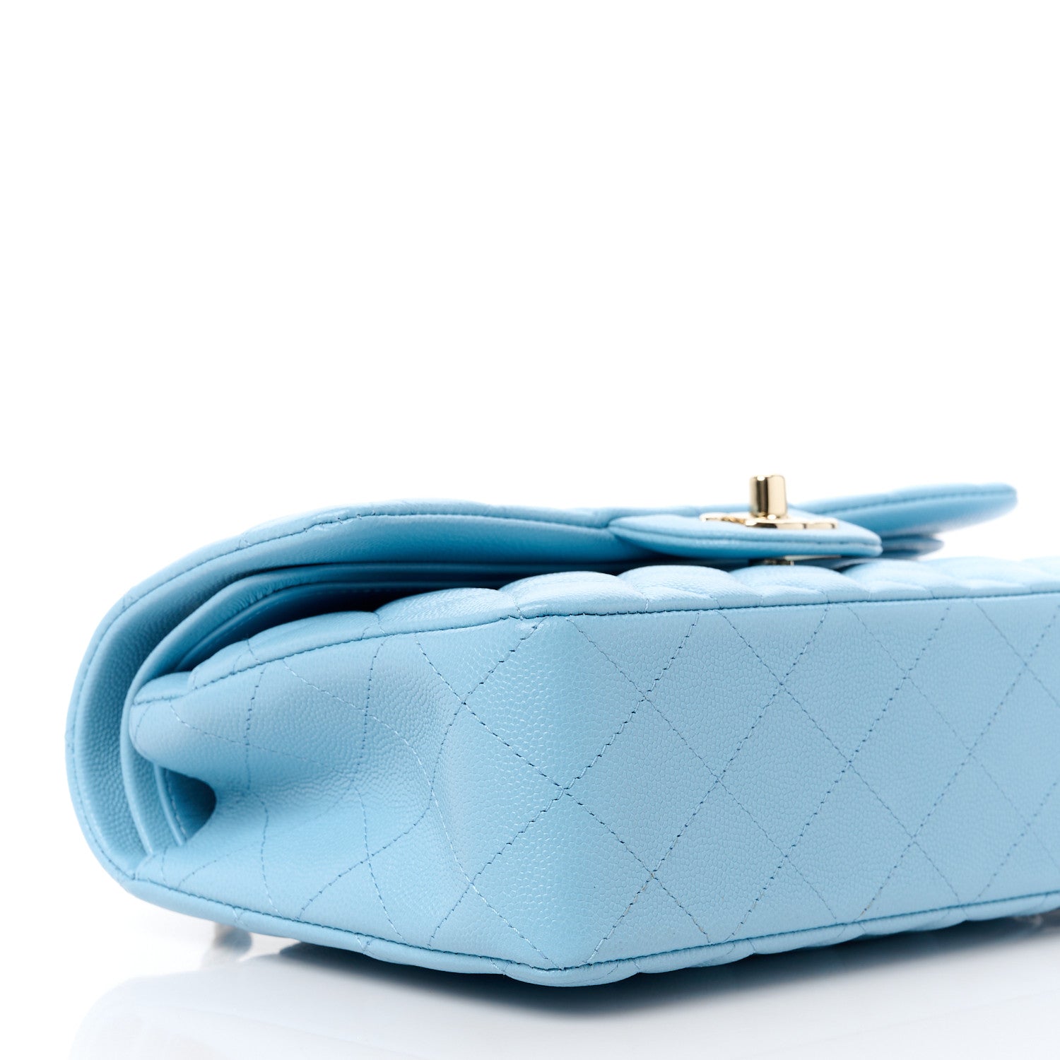 Chanel Caviar Quilted Small Double Flap Light Blue 10 of 12