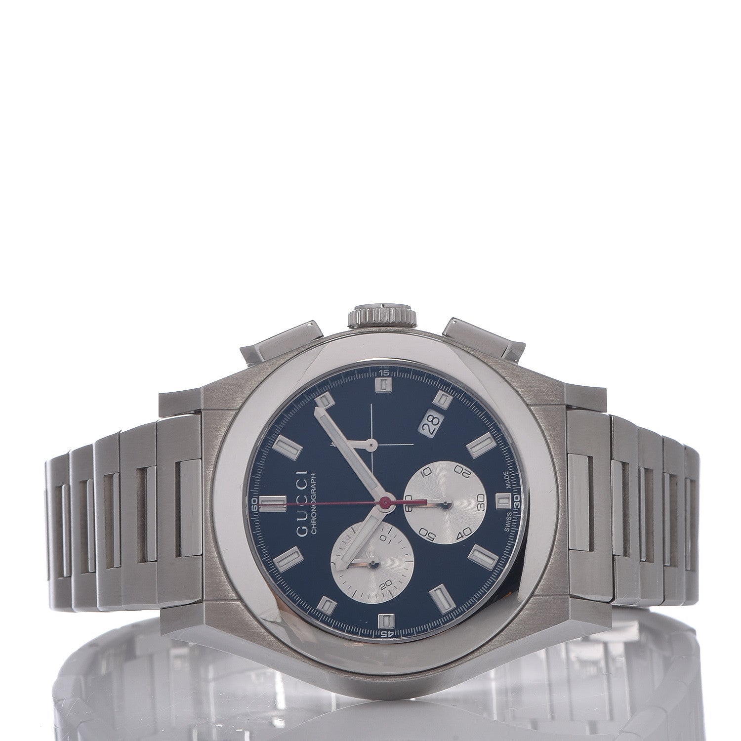Gucci Stainless Steel 40mm Pantheon Chronograph Quartz Watch Black 3 of 11