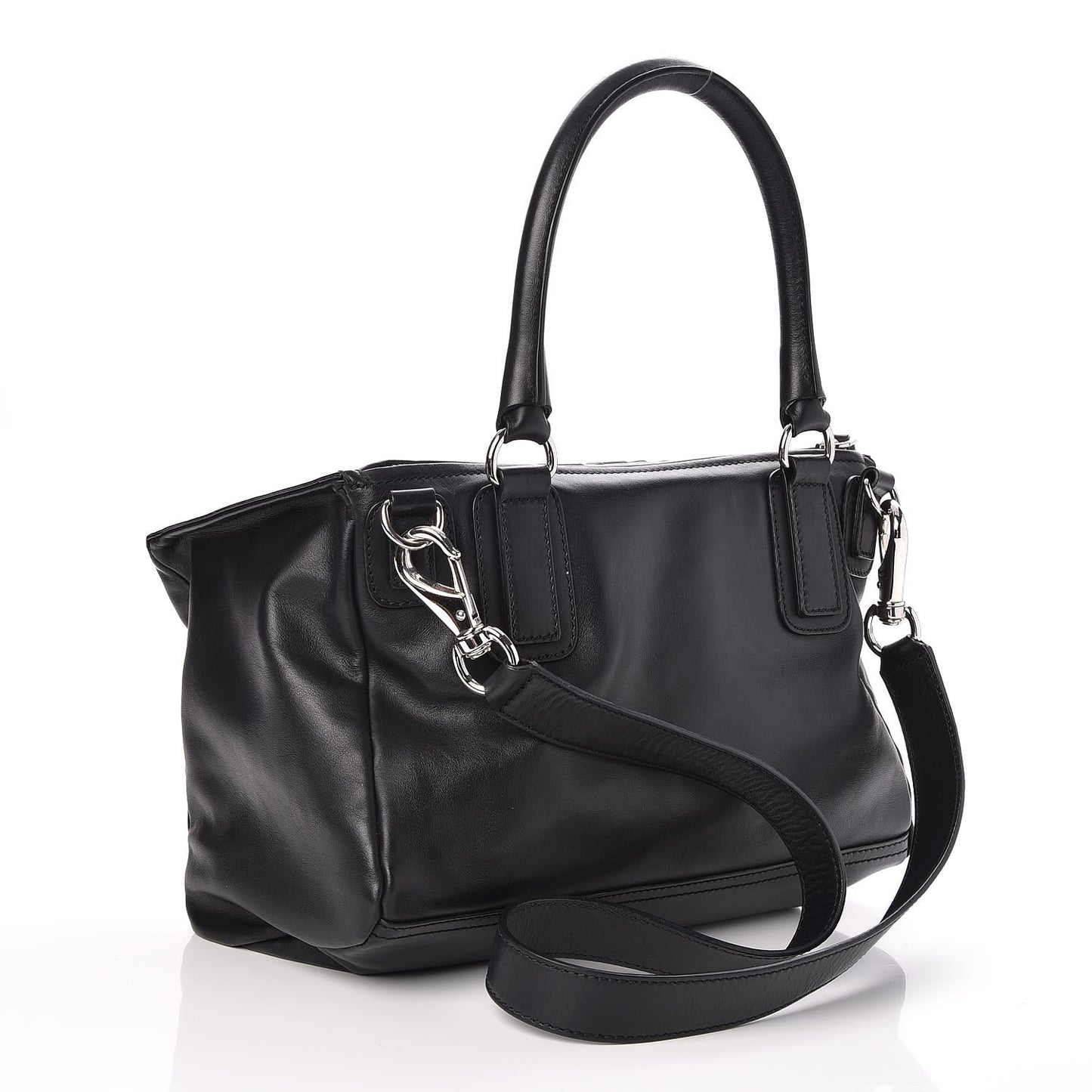 Calfskin Logo Embossed Medium Pandora Black