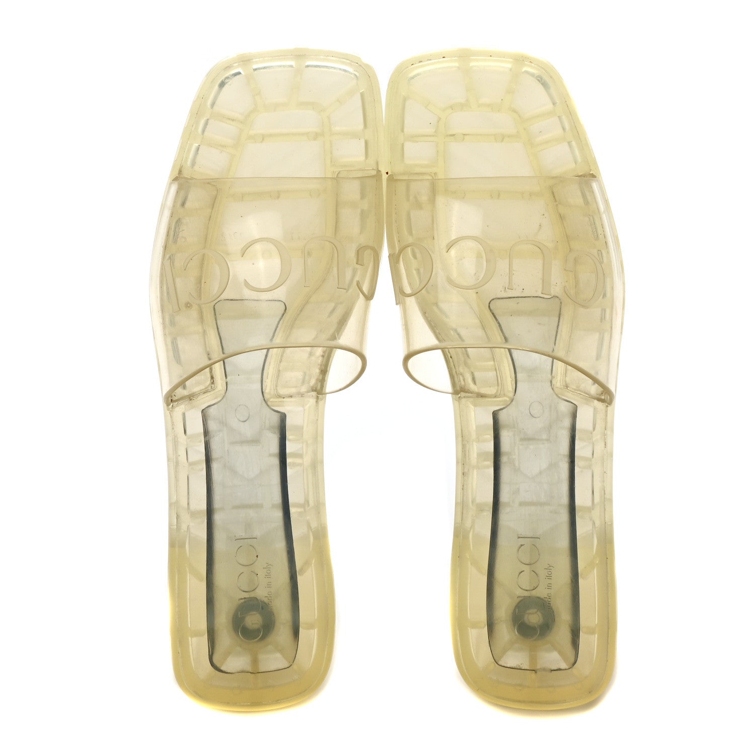 Gucci Rubber Gucci Logo Womens Platform 20/60mm Slide Sandals 39 Transparent 2 of 8