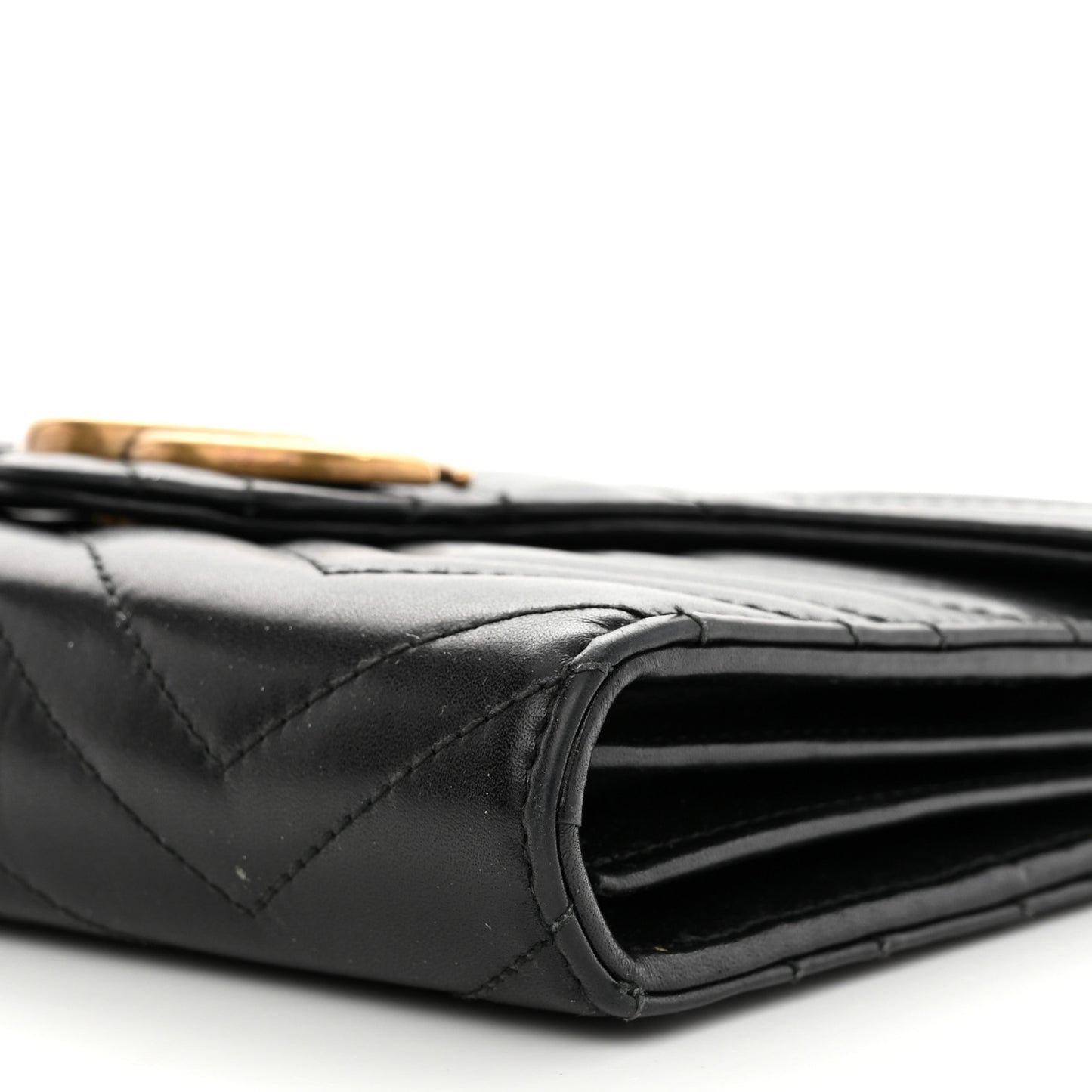 Calfskin Matelasse GG Marmont Chain Wallet Black