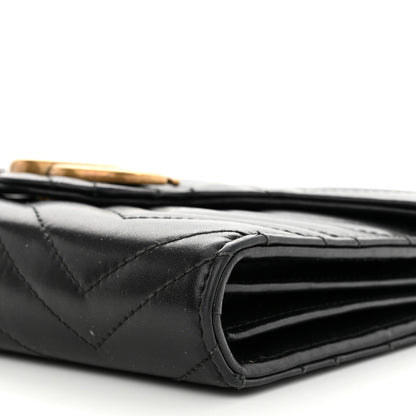 Gucci Calfskin Matelasse GG Marmont Chain Wallet Black 8 of 11