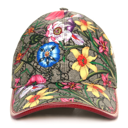 Gucci GG Supreme Flora Claudia Baseball Hat 57 M Red 2 of 9