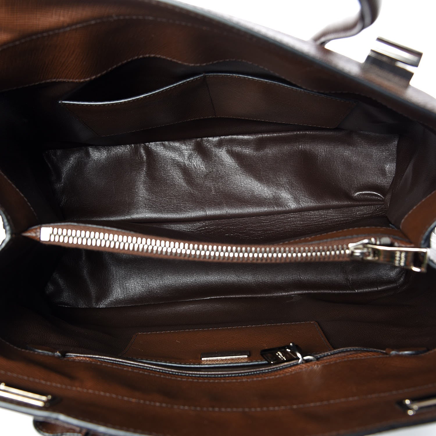 Prada Saffiano Cuir Twin Tote Cacao 7 of 13
