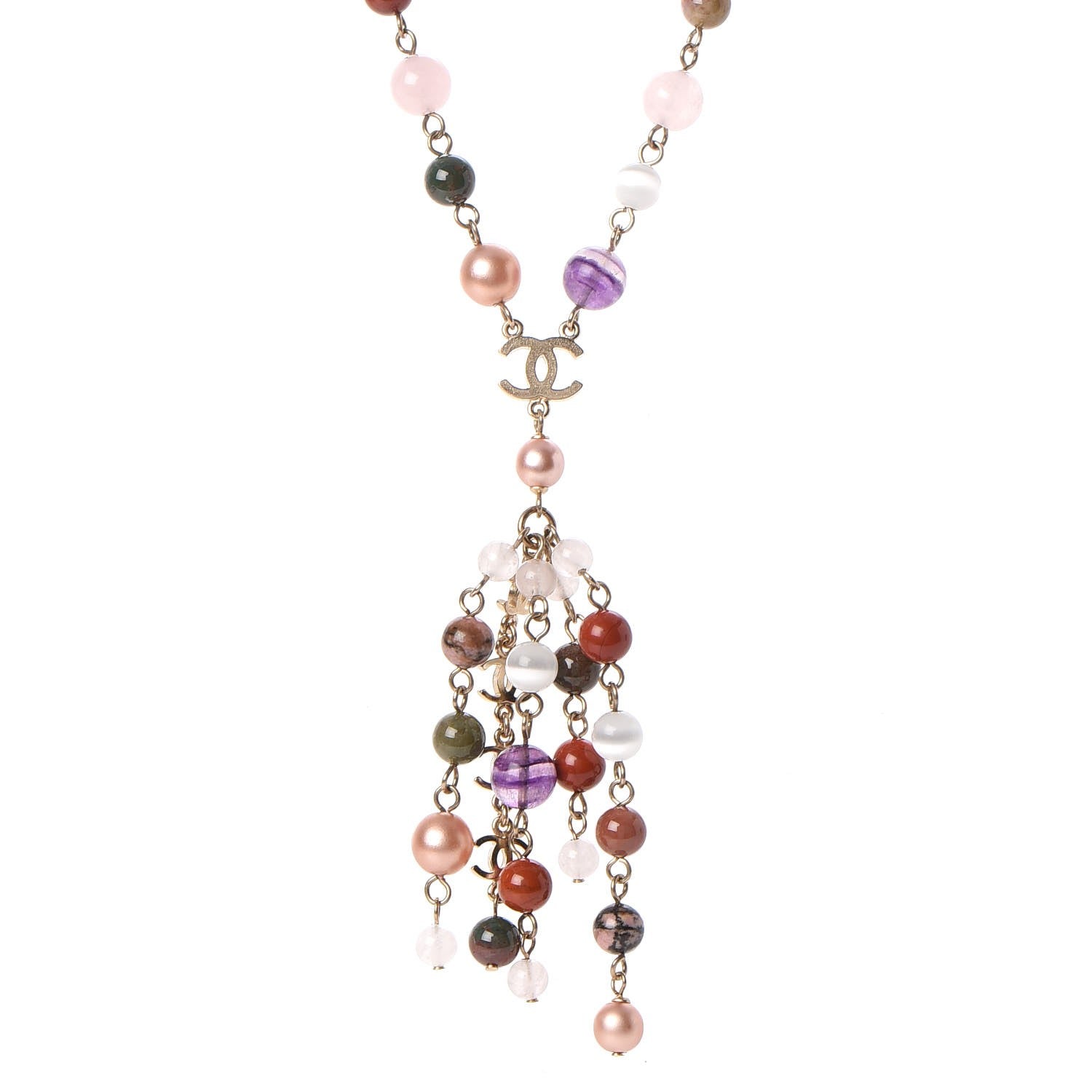 Chanel Beaded CC Long Necklace Multicolor 1 of 8