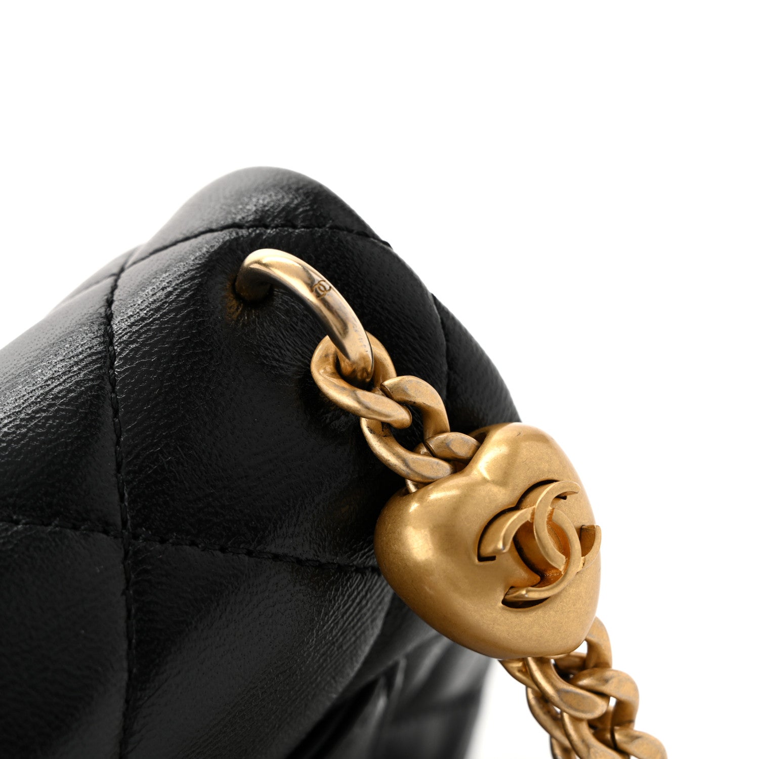 Chanel Shiny Lambskin Quilted Mini Sweetheart Flap Black 12 of 12