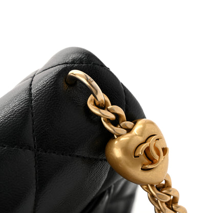 Chanel Shiny Lambskin Quilted Mini Sweetheart Flap Black 12 of 12