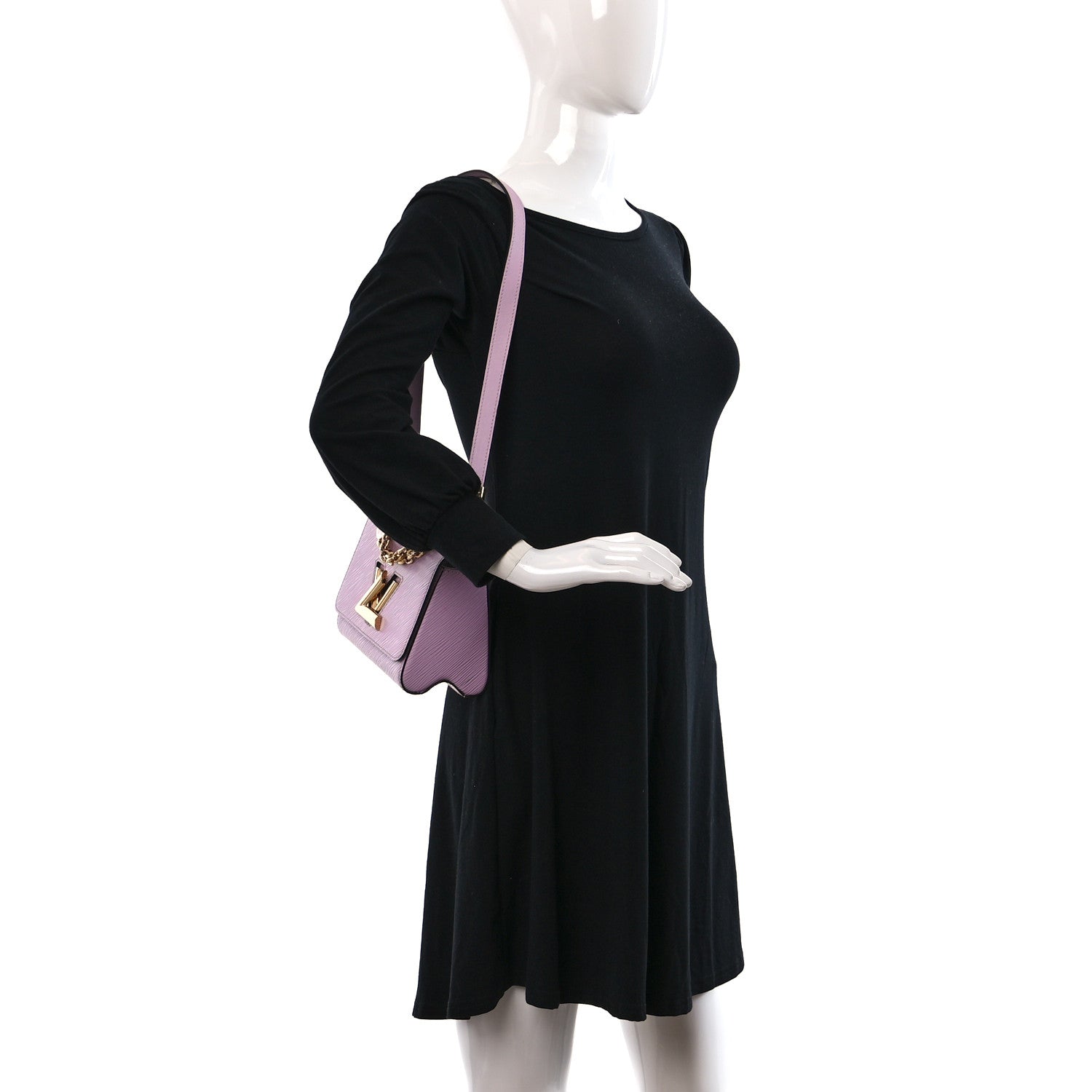Louis Vuitton Epi Twist Monogram Flower Chain Shoulder Bag MM Wisteria Pink Purple 2 of 11