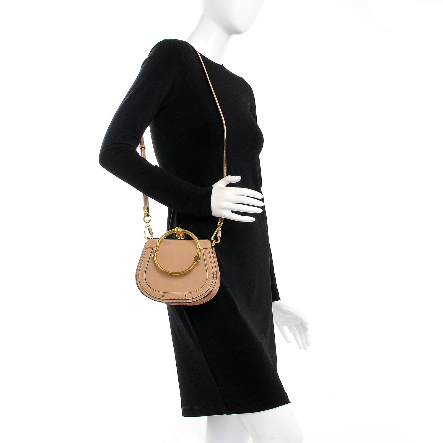 Chloe Calfskin Suede Small Nile Bracelet Bag Biscotti Beige 2 of 8