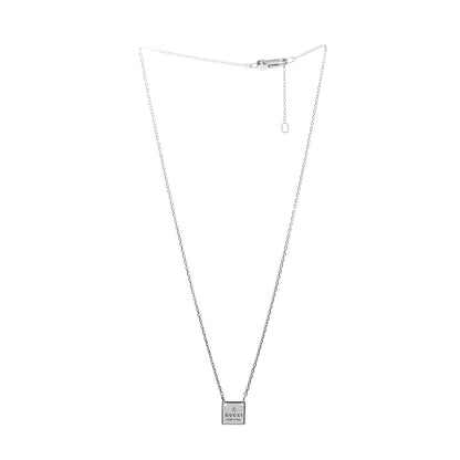 Gucci Sterling Silver Logo Square Tag Necklace 3 of 6