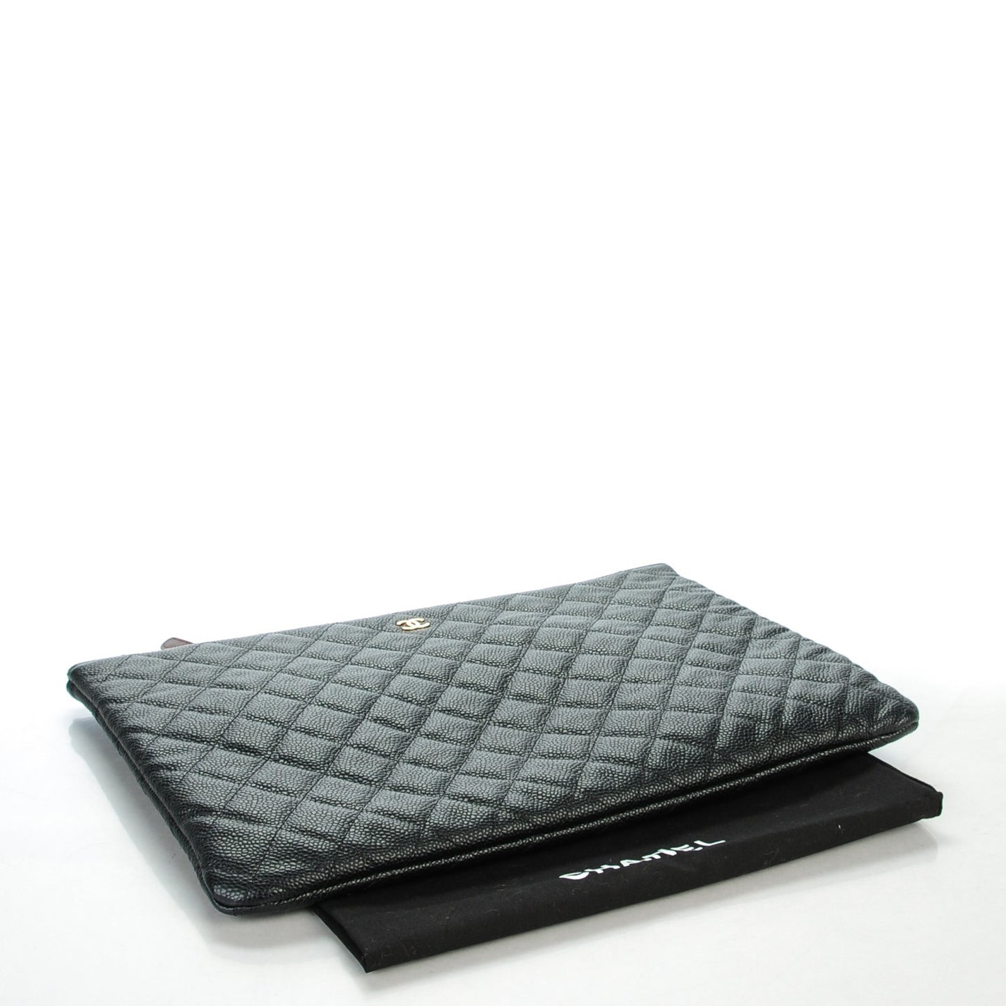 Caviar Quilted Large Cosmetic Case Black