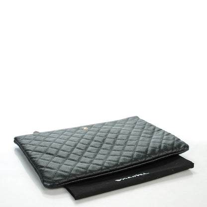 Chanel Caviar Quilted Large Cosmetic Case Black 4 of 7