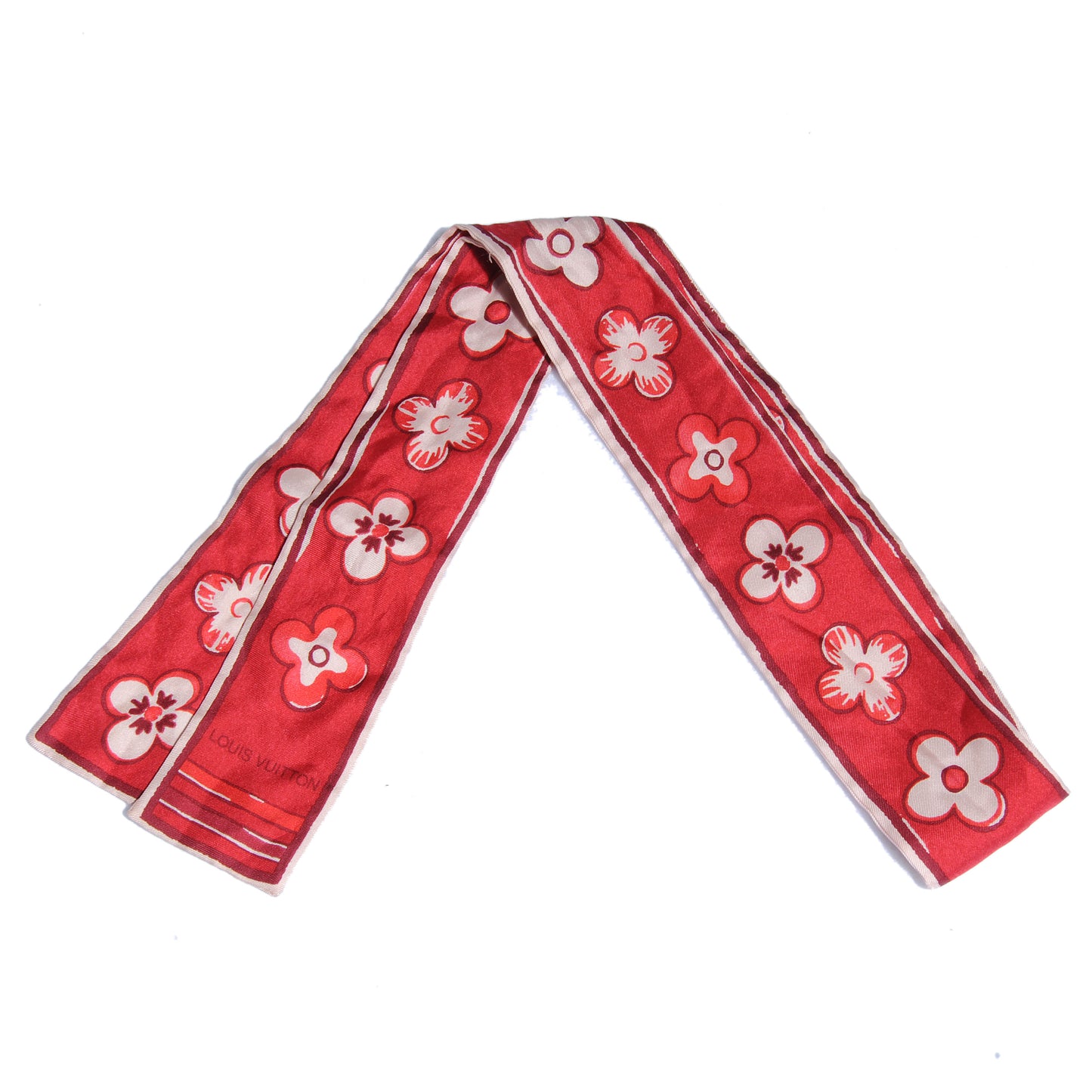 Silk Fleur de Porcelaine Bandeau Red