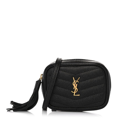 Saint Laurent Grain De Poudre Matelasse Monogram Baby Lou Camera Bag Black 1 of 11