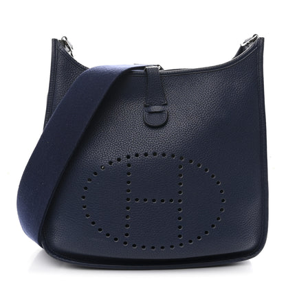 Hermes Taurillon Clemence Evelyne III PM Bleu Saphir 1 of 11