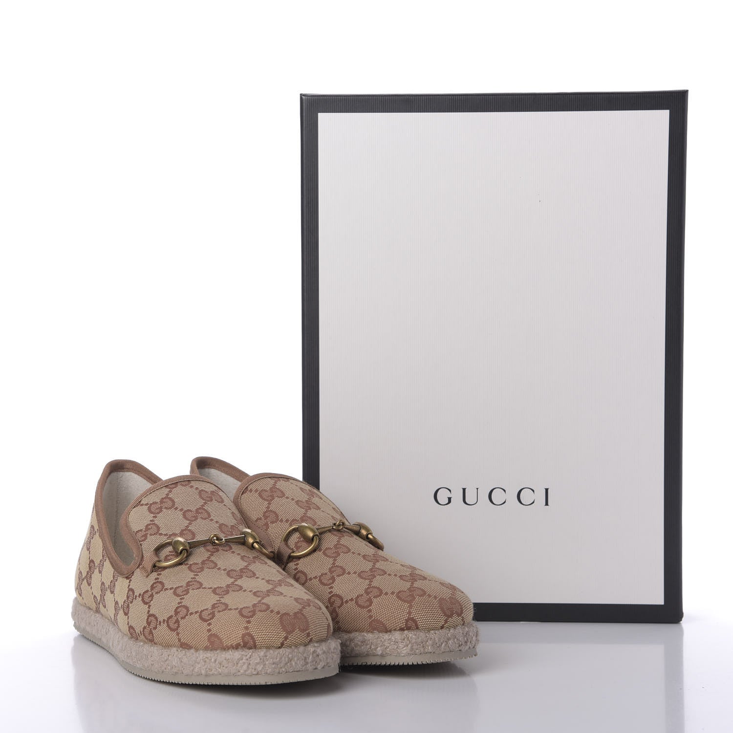 Gucci GG Monogram Womens Fria Horsebit Loafers 37.5 Beige Ruggine 9 of 9