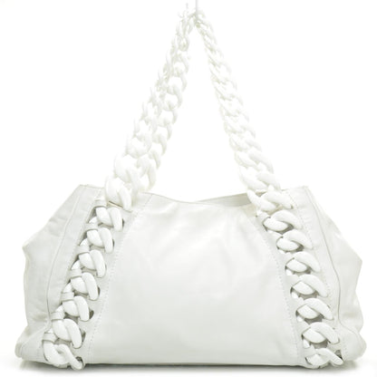 Chanel Leather Modern Chain Tote White 4 of 10