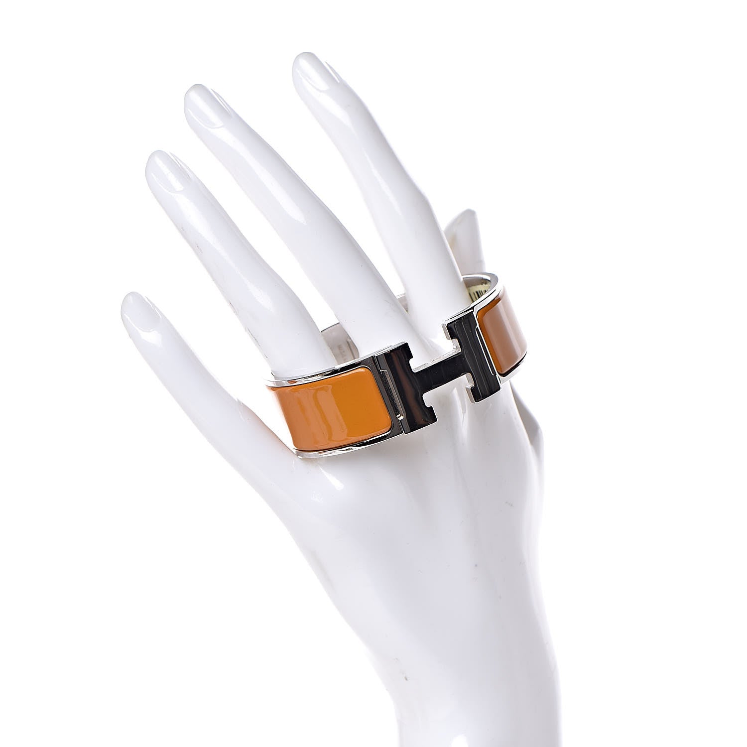 Hermes Enamel Wide Clic Clac H Bracelet PM Curcuma 2 of 5