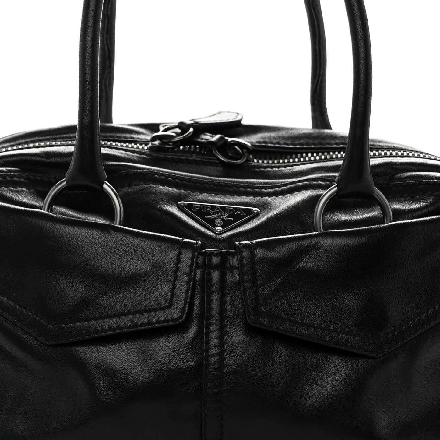 Nappa Pocket Shoulder Bag Black