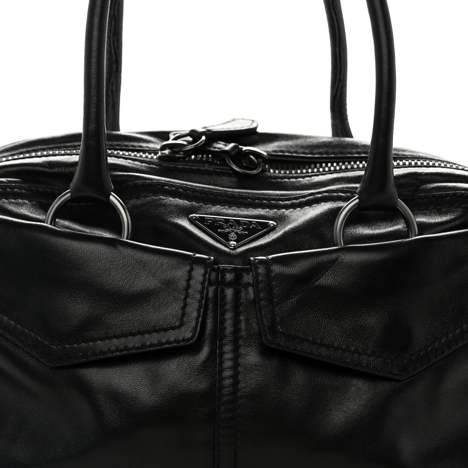 Prada Nappa Pocket Shoulder Bag Black 6 of 9