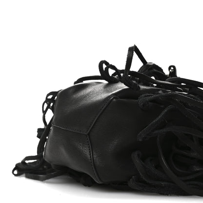 Saint Laurent Calfskin Fringe Monogram Mini Bourse Bucket Bag Black 10 of 10