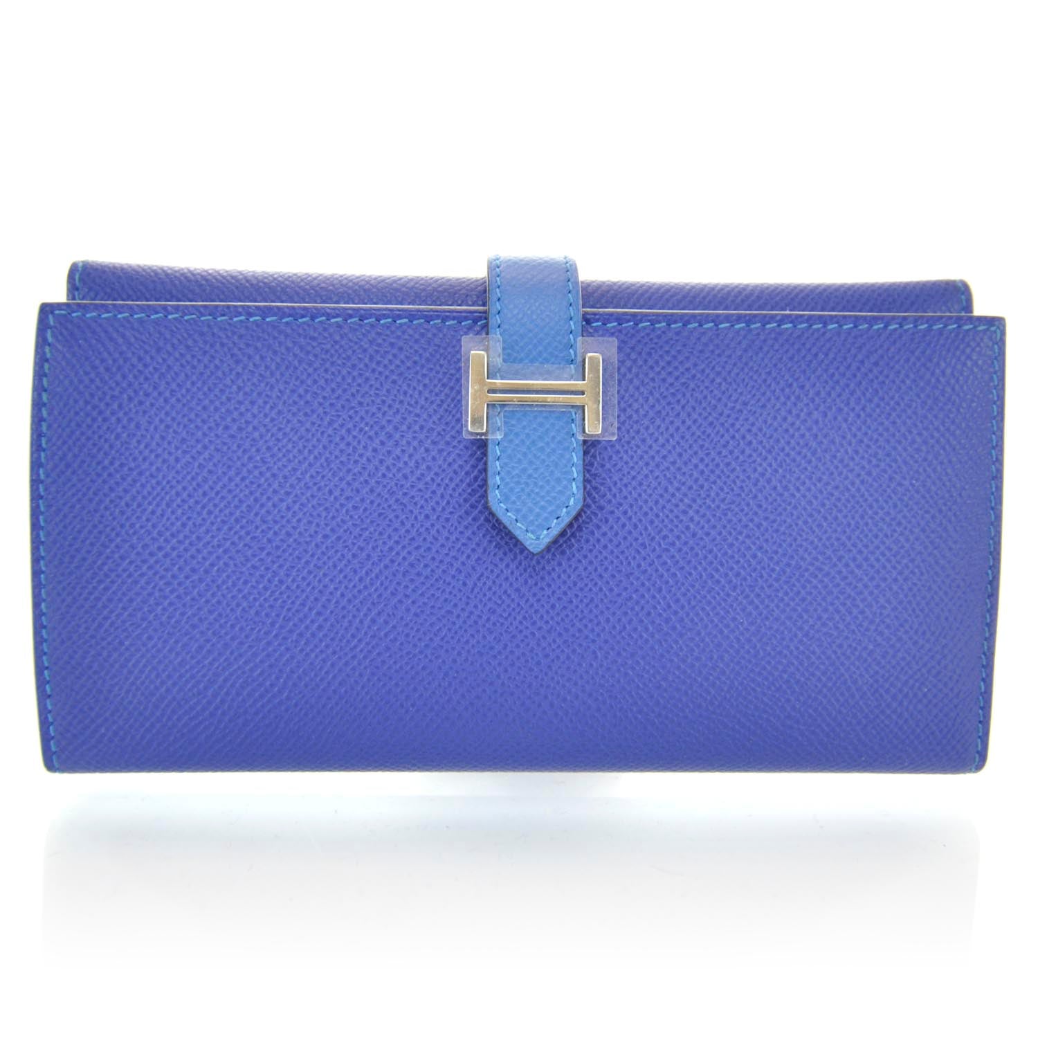 Hermes Epsom Bearn Tri-Fold Wallet Bleu Electrique Mykonos 1 of 9
