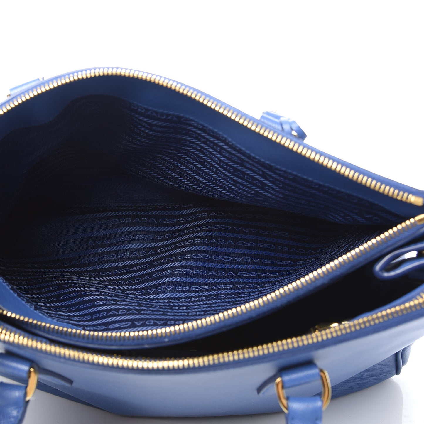 Saffiano Medium Galleria Double Zip Tote Azzurro