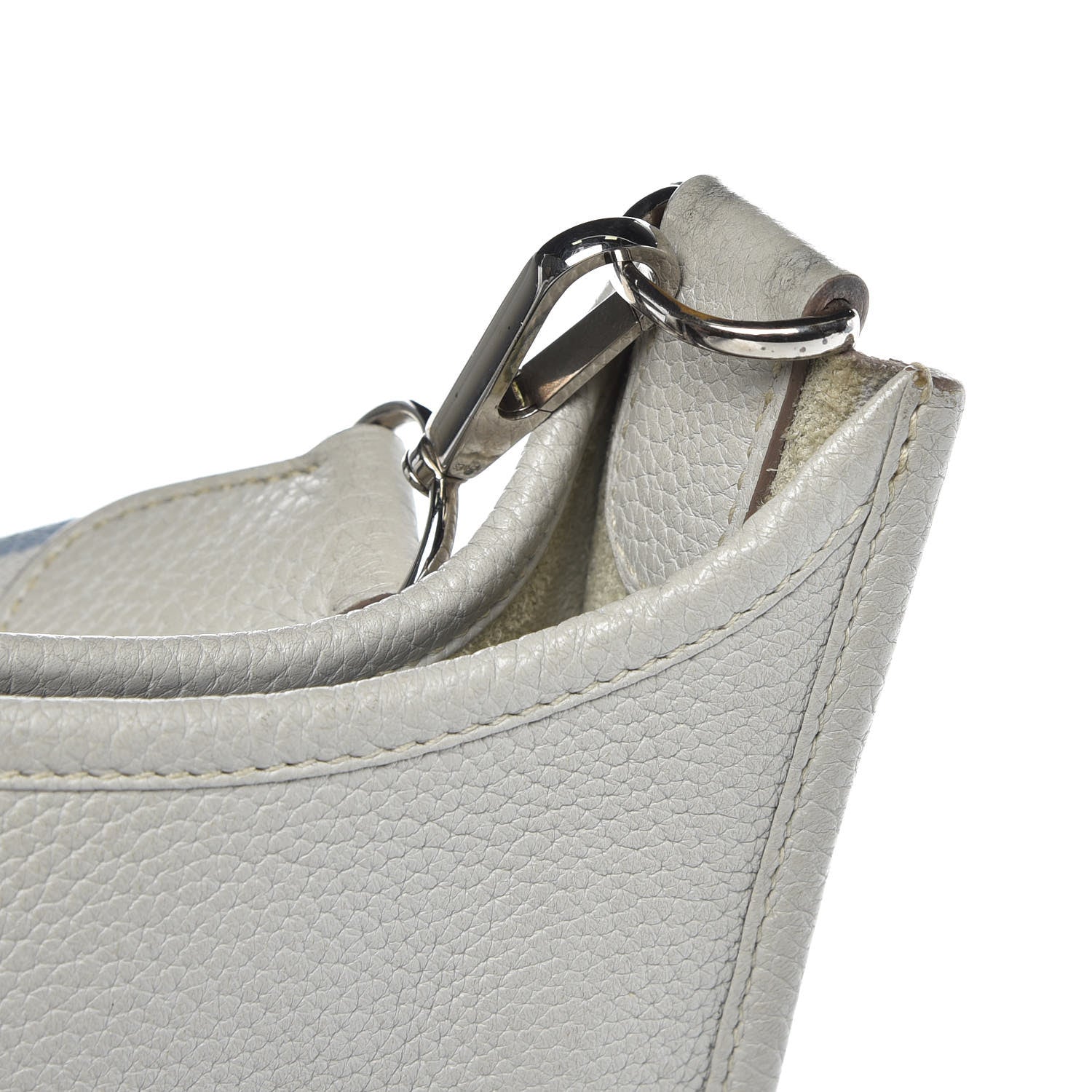 Hermes Taurillon Clemence Evelyne III PM Gris Perle Bleu Lin 12 of 12