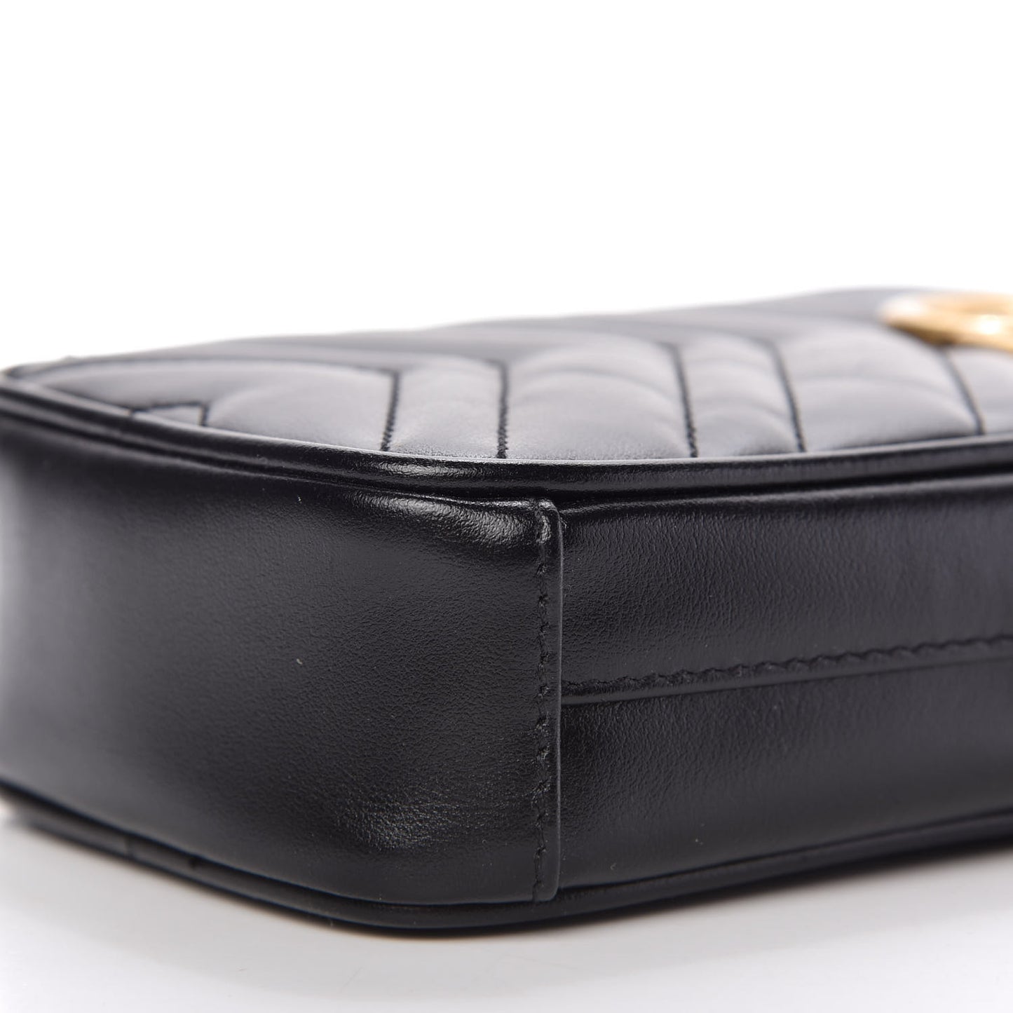 Calfskin Matelasse Mini GG Marmont Crossbody Bag Black