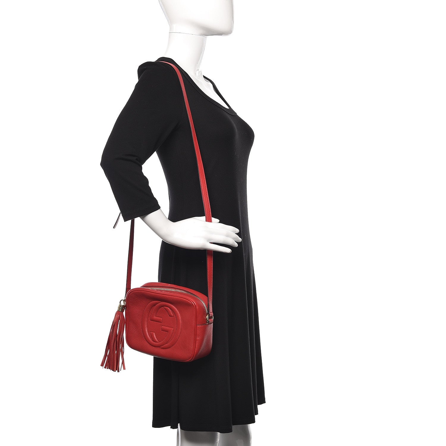 Gucci Pebbled Calfskin Small Soho Disco Bag Tabasco Red 2 of 14