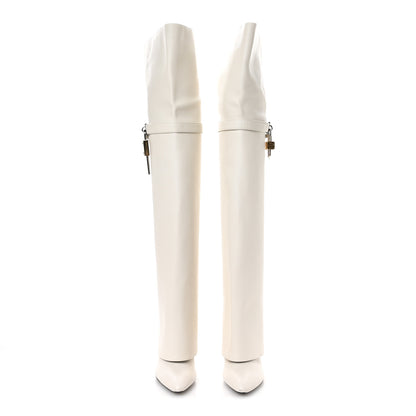 Givenchy Calfskin Shark Lock Pant Over the Knee Stiletto Boots 40 Ivory 3 of 8