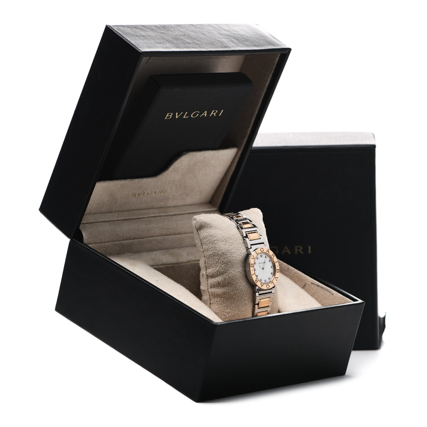 Stainless Steel 18K Rose Gold Diamond Mother of Pearl 26mm Quartz Watch