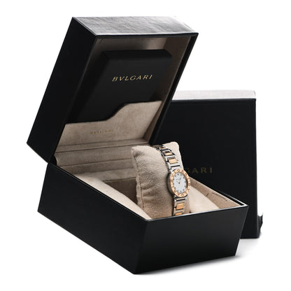 Bulgari Stainless Steel 18K Rose Gold Diamond Mother of Pearl 26mm Quartz Watch 5 of 5